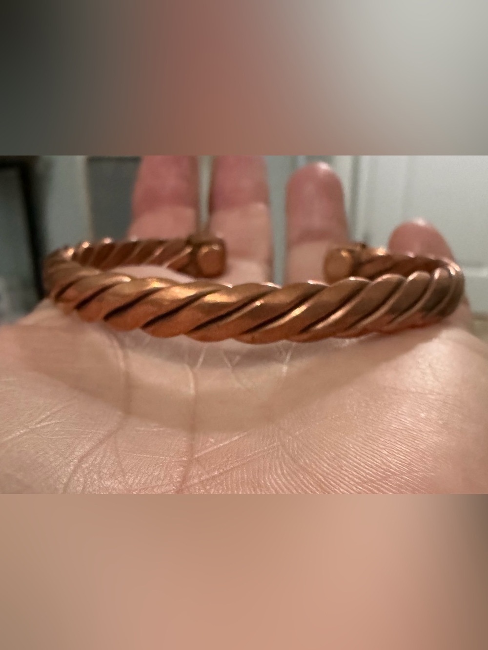 Twisted Cable Copper Cuff Bracelet